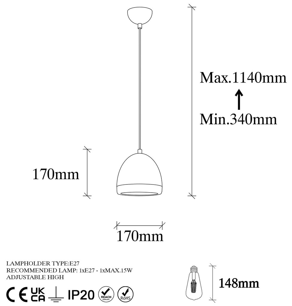 Chandelier Mugo – Preto e Dourado – 17 x 17 cm