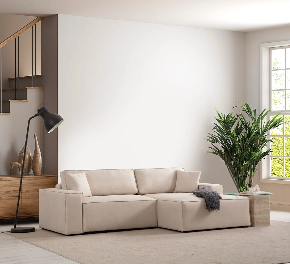 Sofá-Cama de Canto Pırlo – Ecru – 260 cm x 170 cm