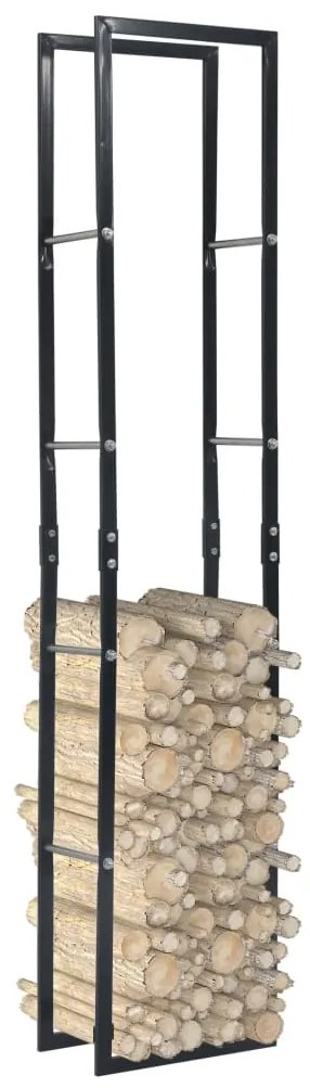 286283 vidaXL Suporte para lenha 40x25x200 cm aço preto