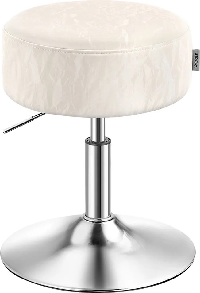 Banco para toucador com altura ajustável e rotação de 360°, branco creme