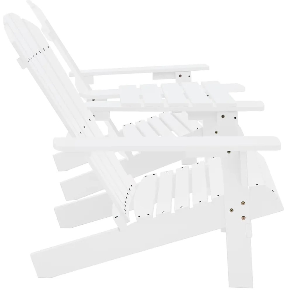 Cadeiras jardim Adirondack + mesa centro madeira abeto branco