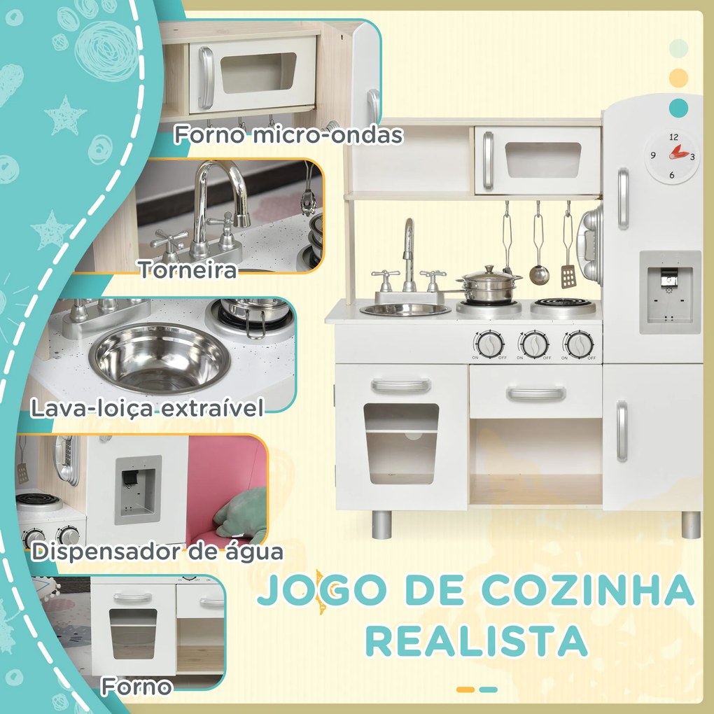 HOMCOM conjunto de brinquedo de cozinha para crianças acima de 3 anos