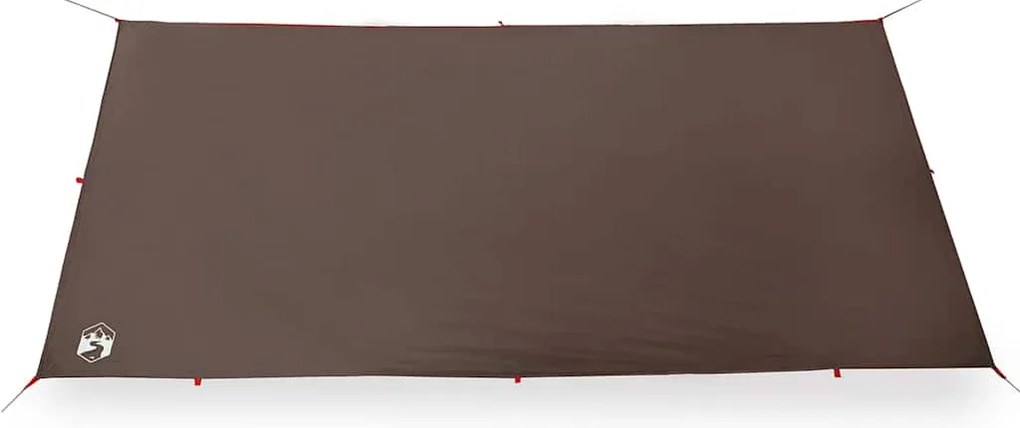 Lona de campismo 406x306 cm impermeável castanho