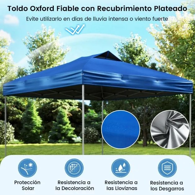Tenda dobrável 295 x 295 cm para jardim, feiras, eventos com bolsa de transporte teto ventilado Azul