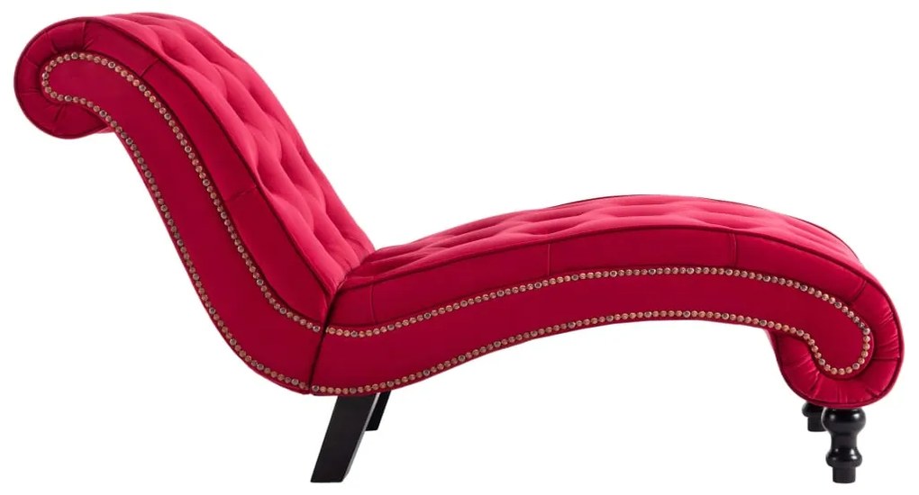 Chaise longue em veludo vermelho