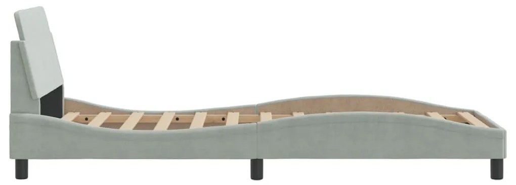 Estrutura de cama sem colchão 90x200 cm veludo cinzento-claro