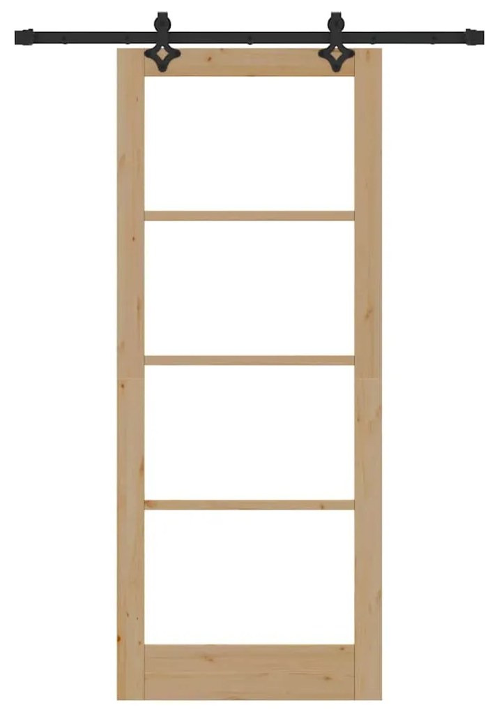 Porta Deslizante vidaXL com Conjunto de Ferragens 86x211 cm Madeira de