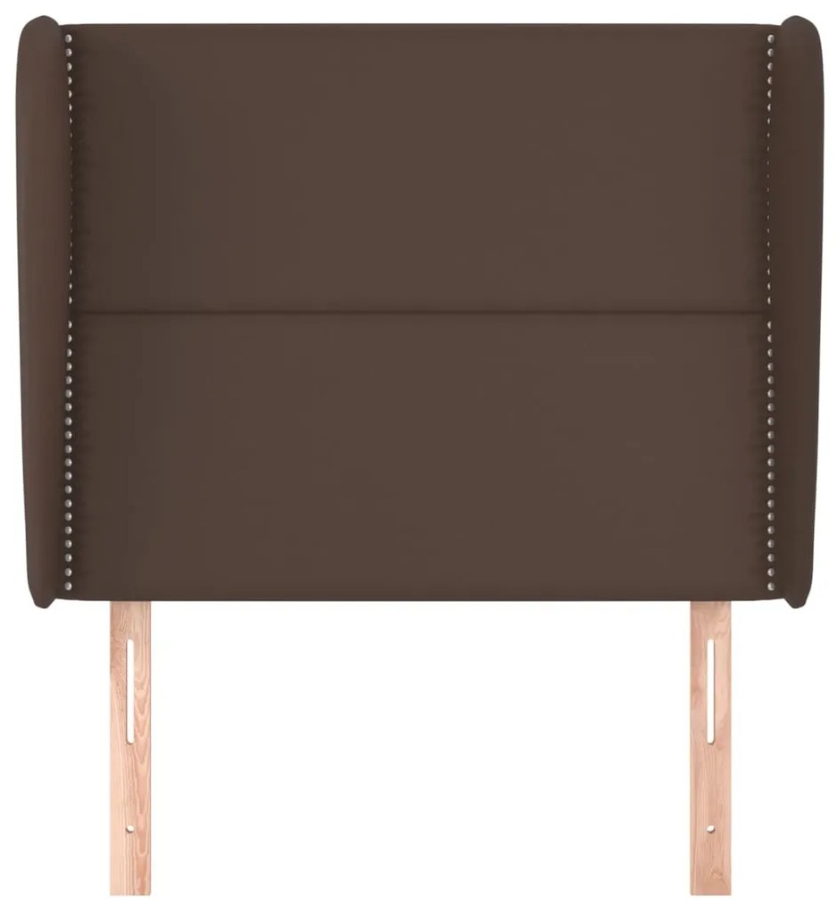 Cabeceira cama c/ abas couro artif. 93x23x118/128 cm castanho