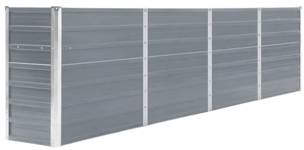 vidaXL Canteiro jardim elevado 320x40x77 cm aço galvanizado cinzento