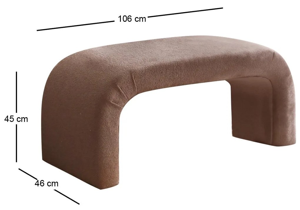 Pouffe Nu – Castanho – 106x45x46 cm