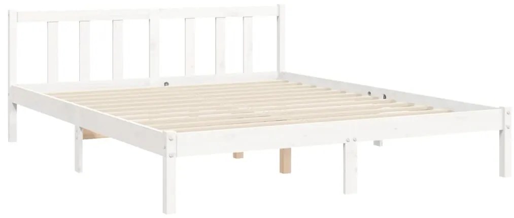 Estrutura de cama com cabeceira 160x200 cm madeira maciça