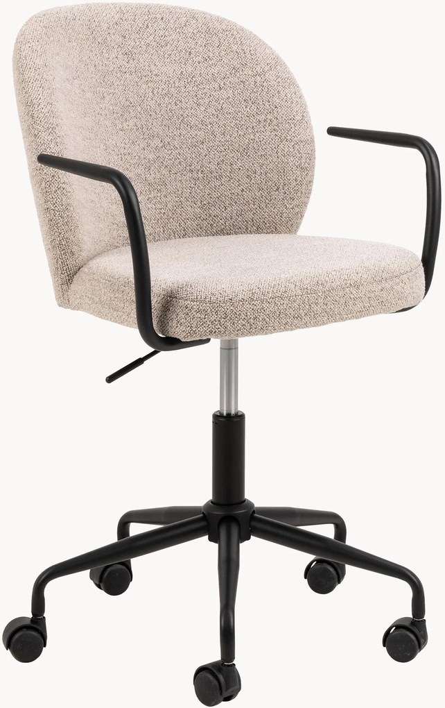 Cadeira de escritório giratória em bouclé Patricia