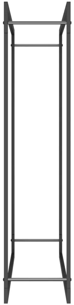 Suporte para lenha 110x28x116 cm aço preto mate