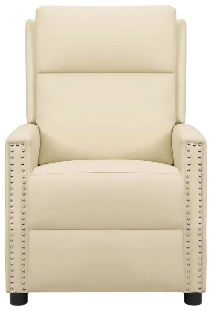 Poltrona Malia de Massagens Reclinável em Couro Artificial - Creme - D