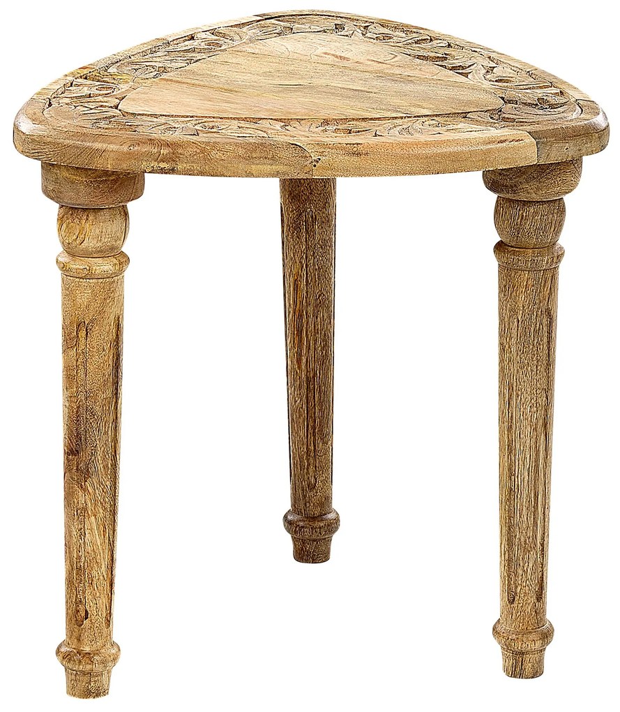 Conjunto de 2 mesas de apoio em madeira clara de mango SAORA Beliani