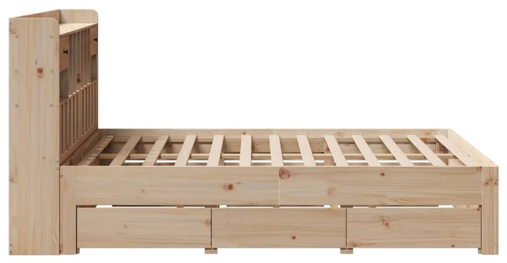 Cama com estante sem colchão 140x200 cm pinho maciço