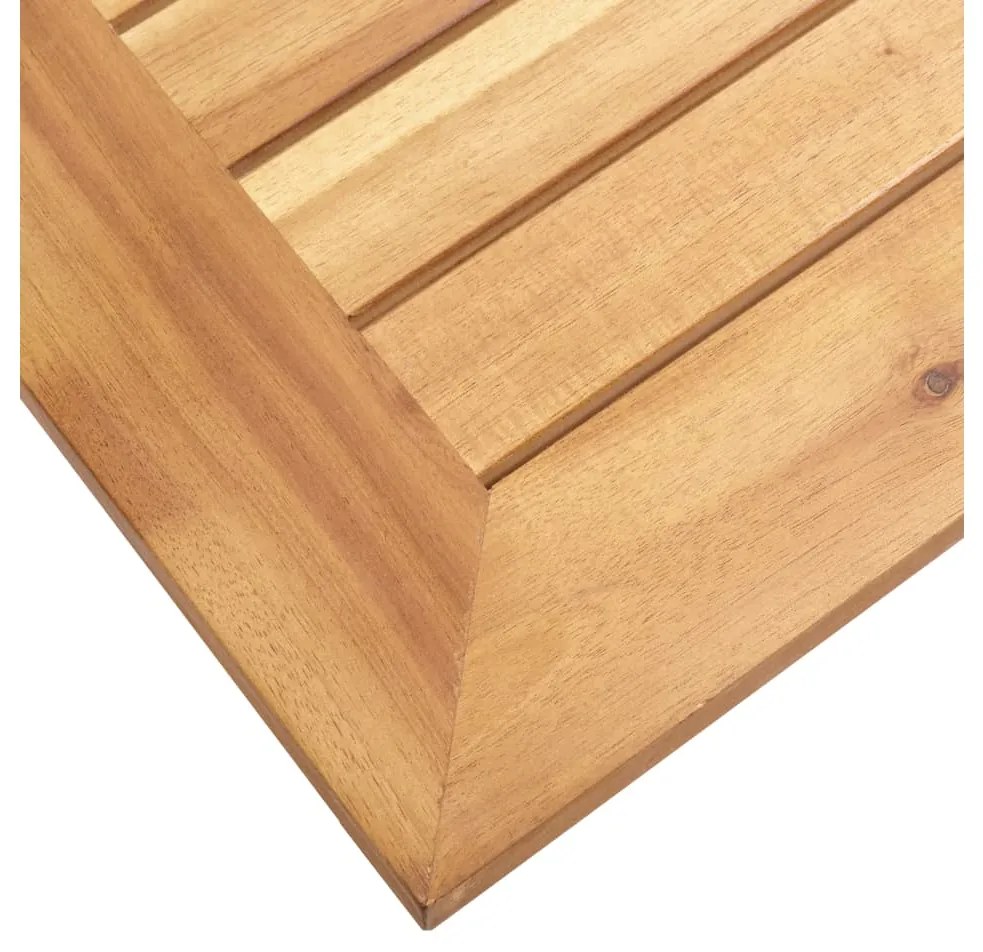 Mesa de apoio jardim 45x45x38 cm acácia maciça/aço inoxidável