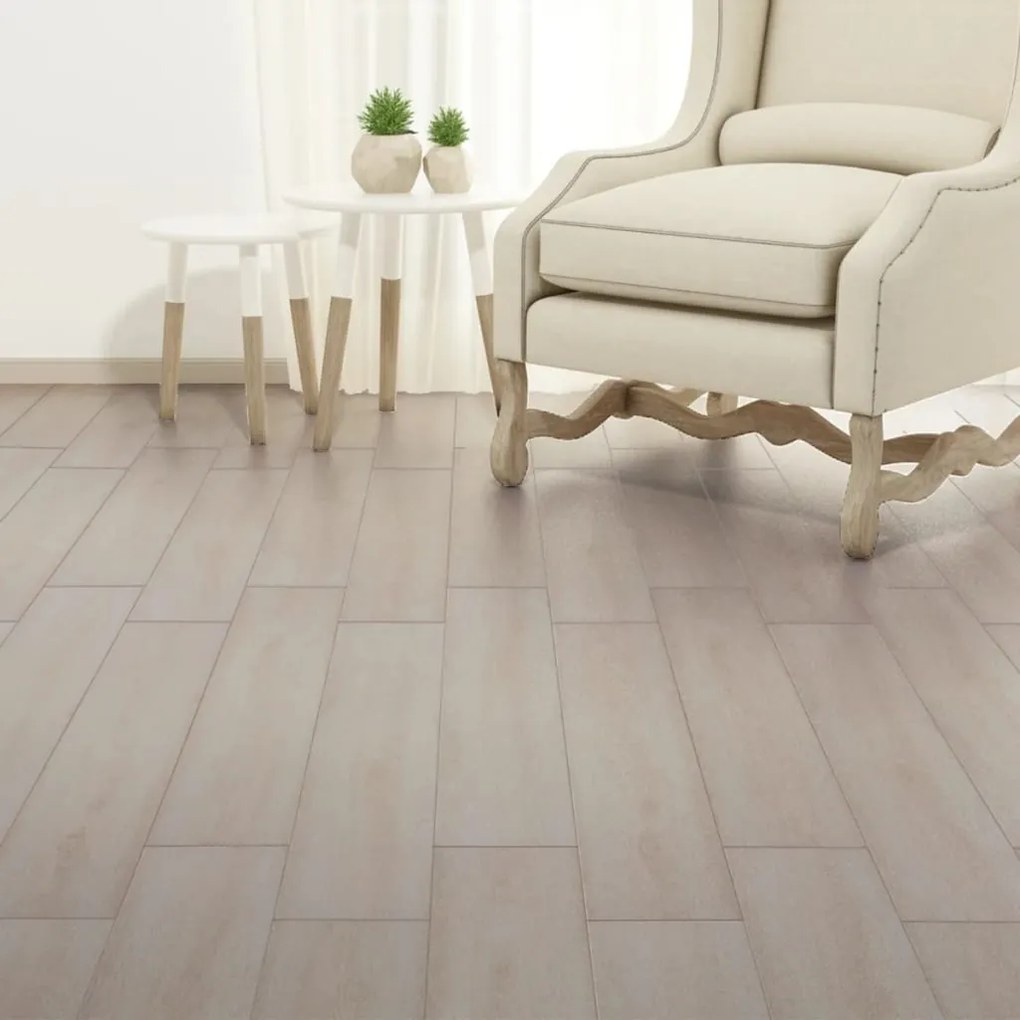 330179 vidaXL Tábuas de soalho PVC autoadesivo 5,21 m² 2 mm carvalho branco