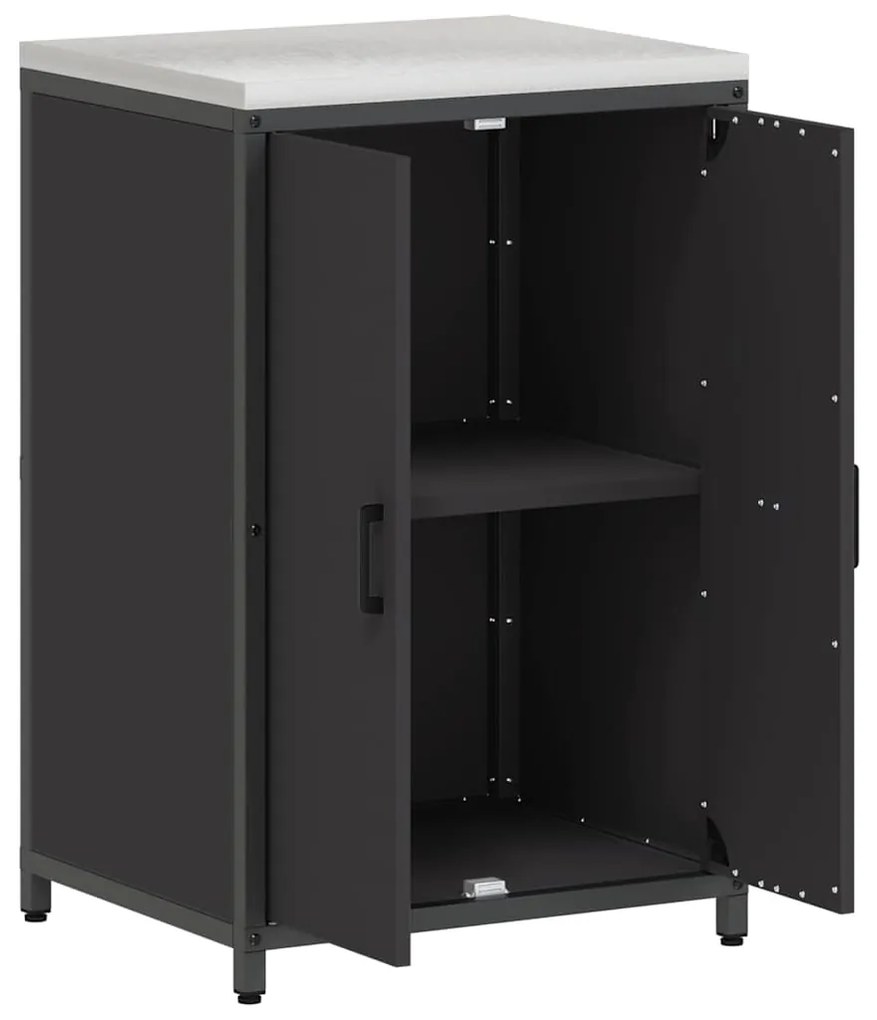 Armário de Armazenamento para Cozinha Preto 60 x 50 x 92 cm Aço
