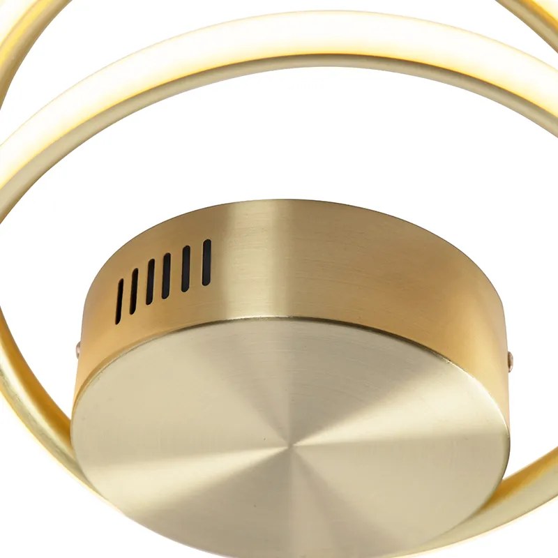 Candeeiro de tecto design dourado incl. LED 3 passos regulável - Rowan Moderno,Design