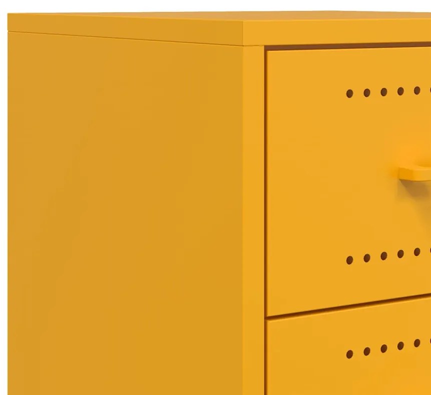 Mesa de cabeceira 36x39x43,5 cm aço amarelo mostarda