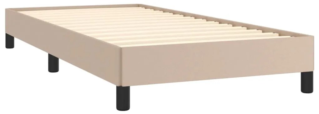 Estrutura de cama 90x190 cm couro artificial cappuccino