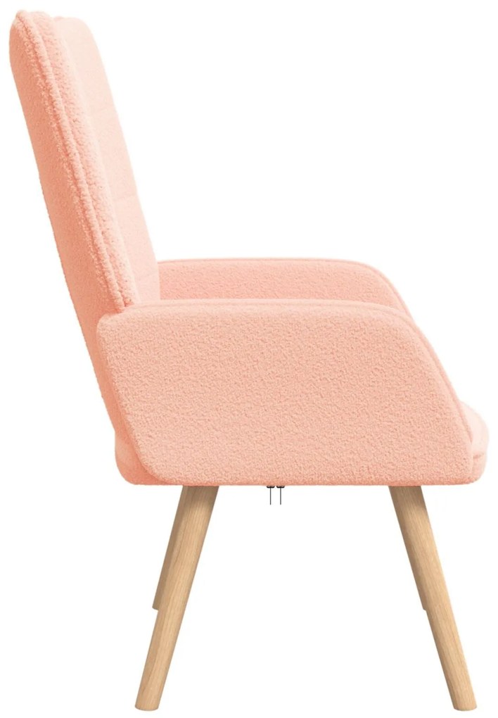 Cadeira Relaxante vidaXL Rosa em Tecido que Lembra Lã