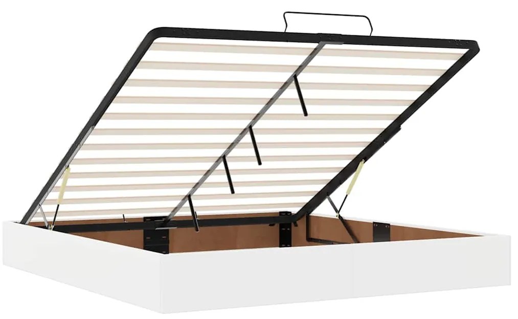 Cama otomana com colchões &amp; LEDs 180x200 cm couro artificial