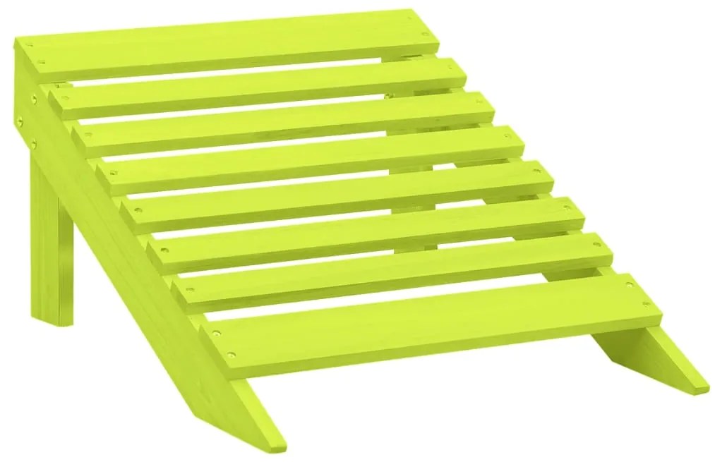 Cadeira Adirondack para jardim com otomano abeto maciço verde