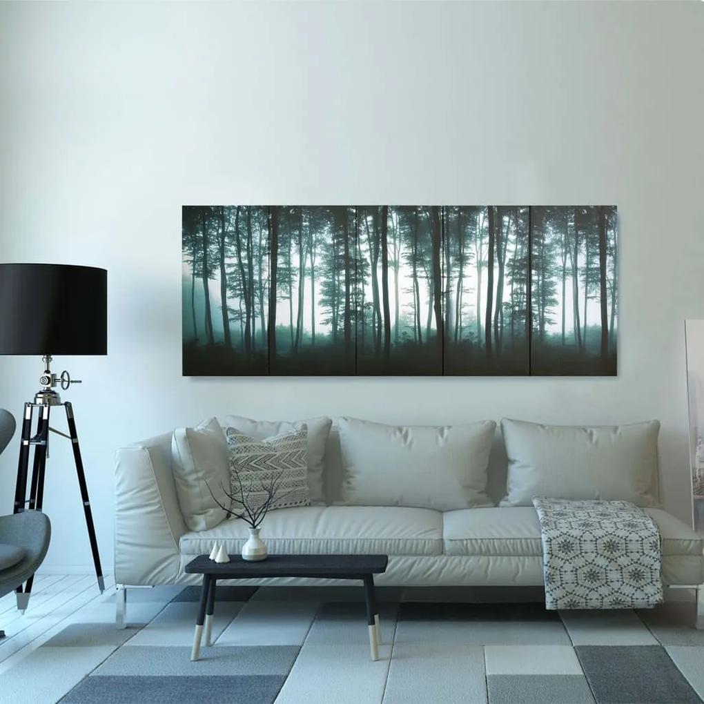 Conj. painéis parede c/ impressão árvores 200x80cm multicor