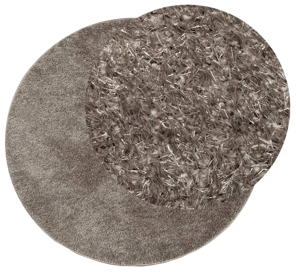 Tapete de pelo alto com aspeto brilhante ISTAN Ø100cm cinzento