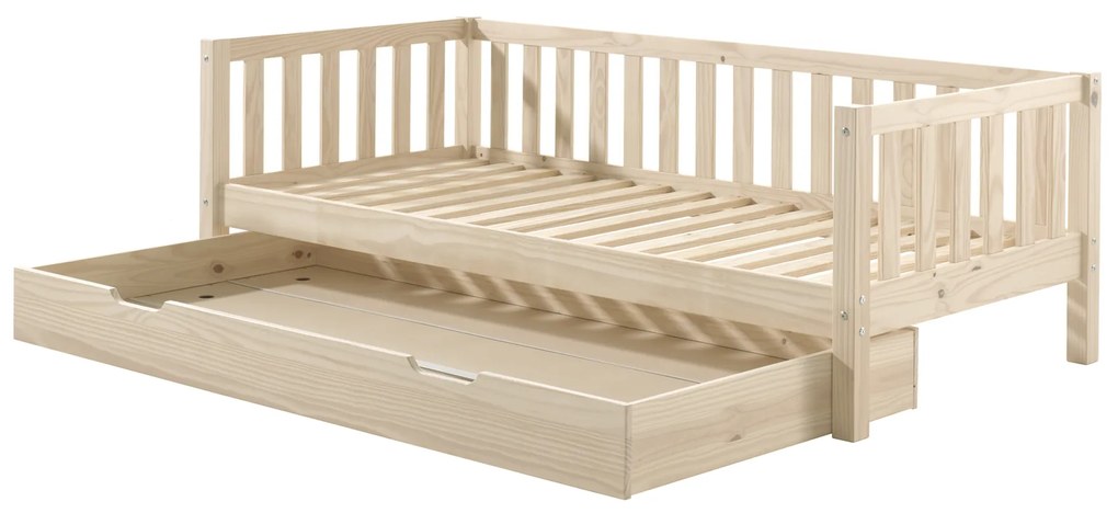 Cama infantil FRITZ (90x200) + Gaveta inferior + Estrado Natural