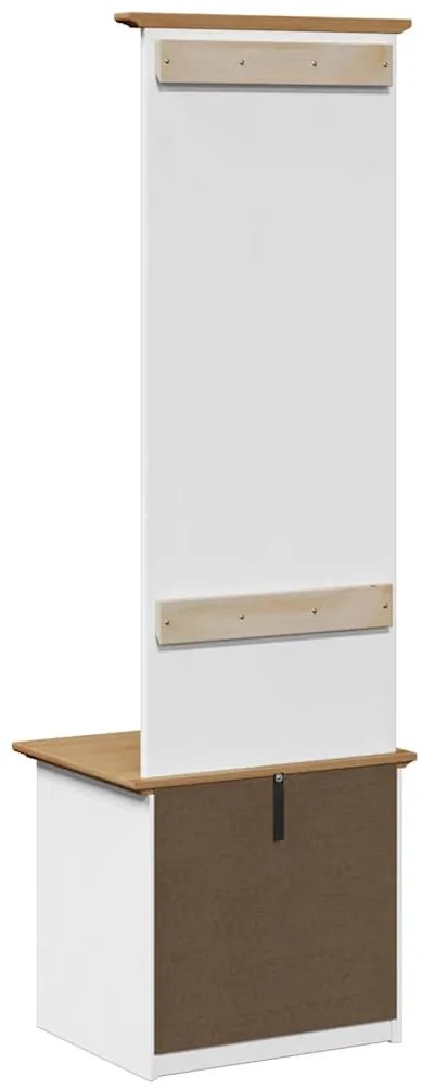 Armário corredor com ganchos BODO branco castanho 50x40x157 cm