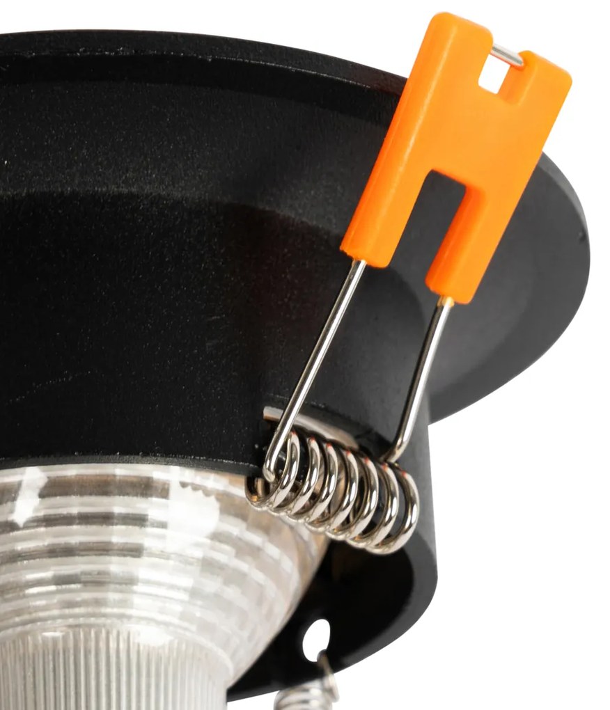 Conjunto de 6 Focos Embutidos Pretos GU10 50mm - Gijs