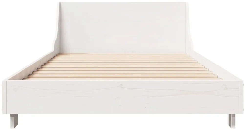 Cama sem colchão 100x200 cm madeira de pinho maciça branco