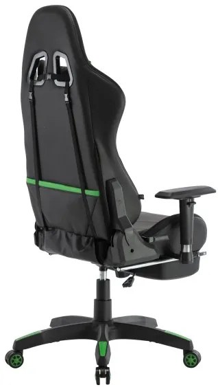 DUDECO - Cadeira Gaming Turbo LED Preto e Verde