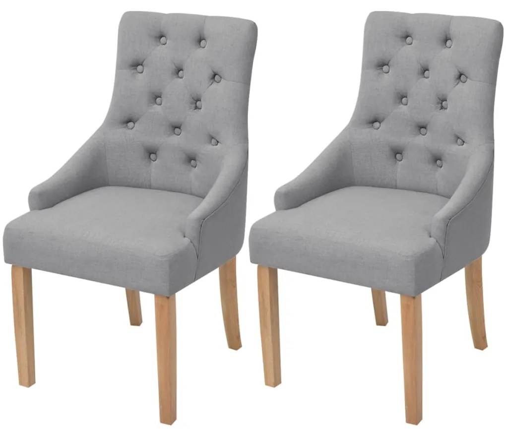 vidaXL Cadeiras de jantar 2 pcs tecido cinzento-claro