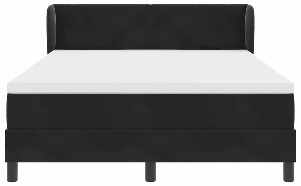 Cama Box Spring com Colchão vidaXL Preto 140x200 cm Veludo