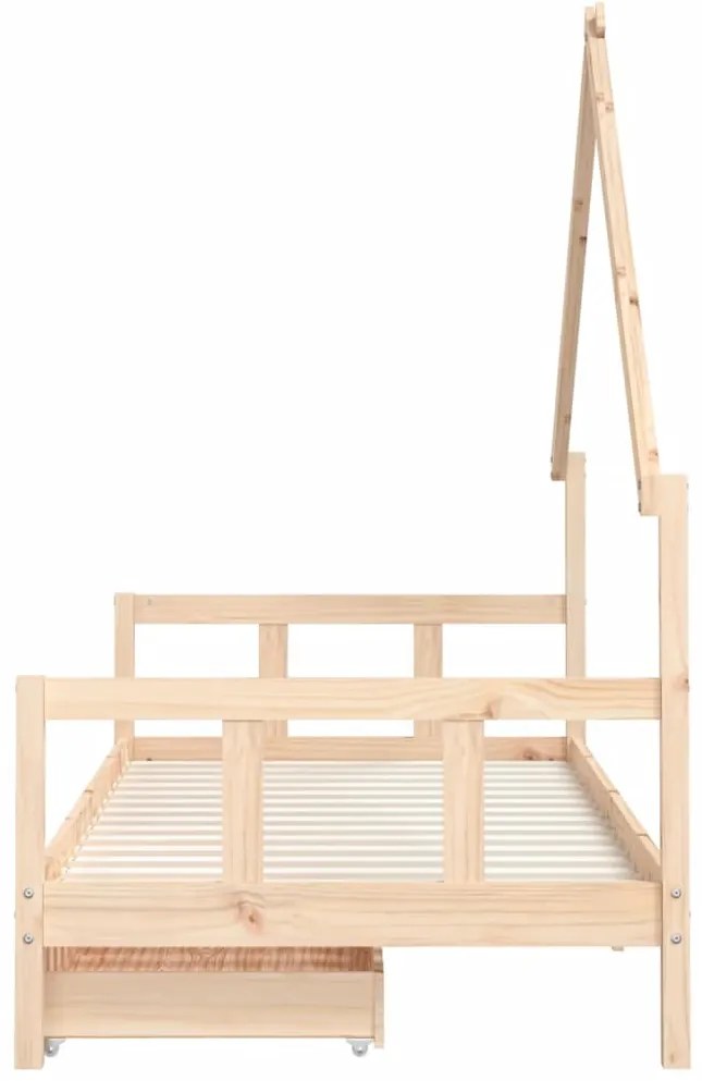 Estrutura de cama infantil c/ gavetas 90x190 cm pinho maciço