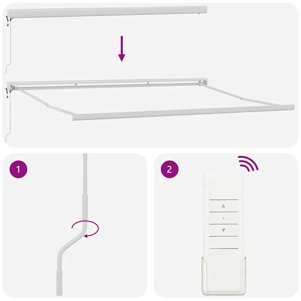 Toldo Retrátil Automático Listrado Vermelho e Branco 500 x 300 cm