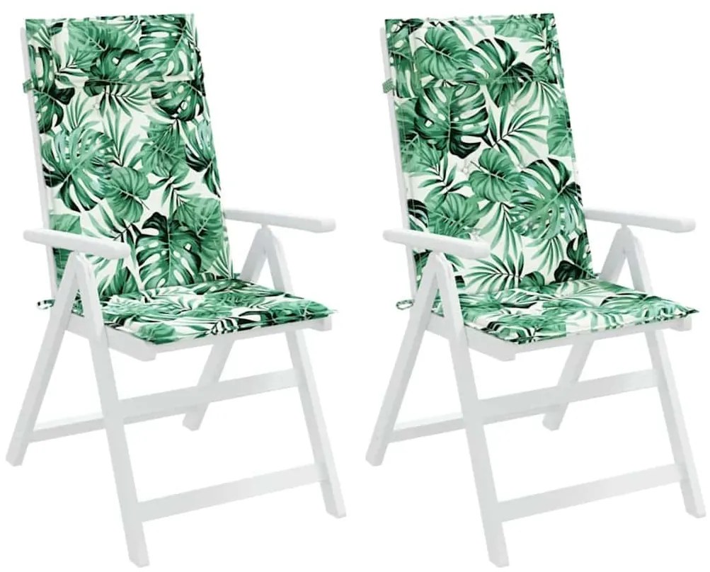 Almofadões p/ cadeira encosto alto 2 pcs tecido oxford folhas