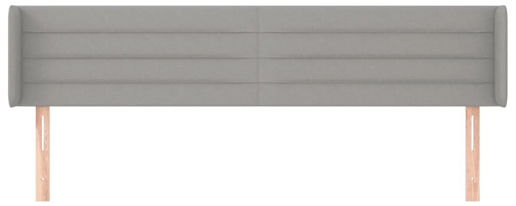 Cabeceira de cama c/ abas tecido 183x16x78/88 cm cinzento-claro