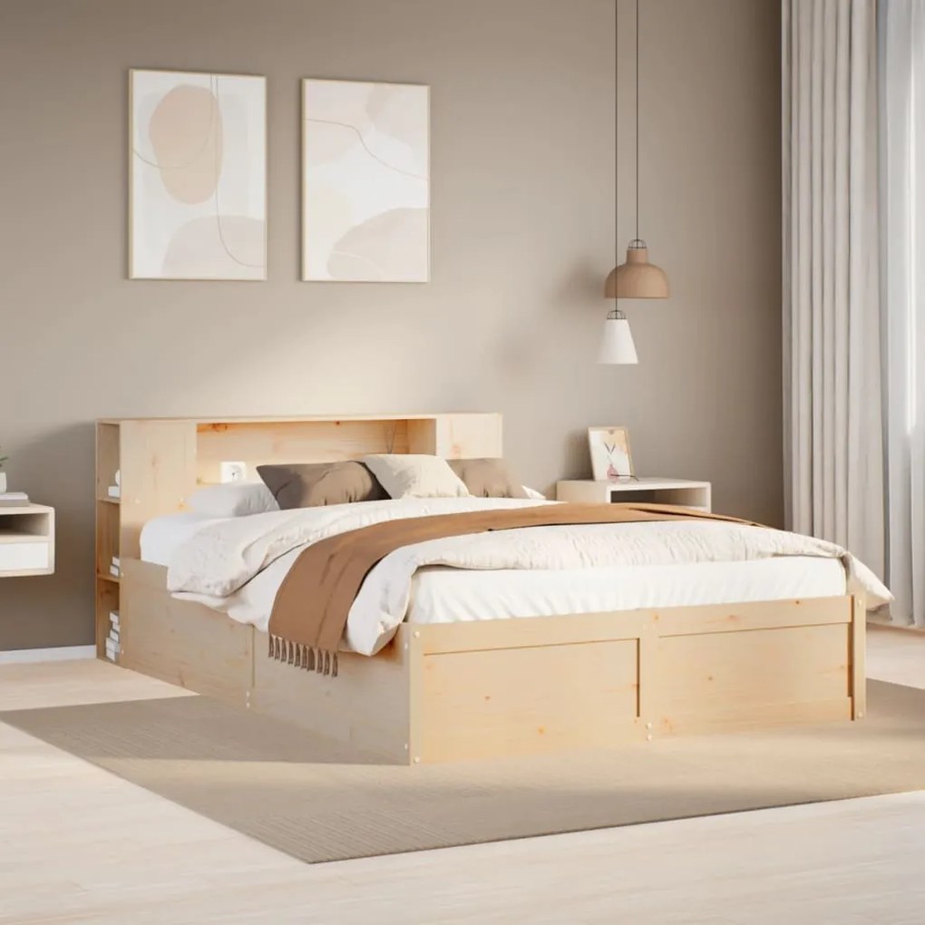 Cama sem colchão 120x190 cm madeira de pinho maciça