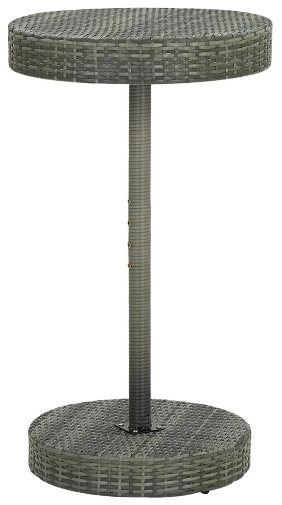 45857 vidaXL Mesa de jardim 60,5x106 cm vime PE cinzento