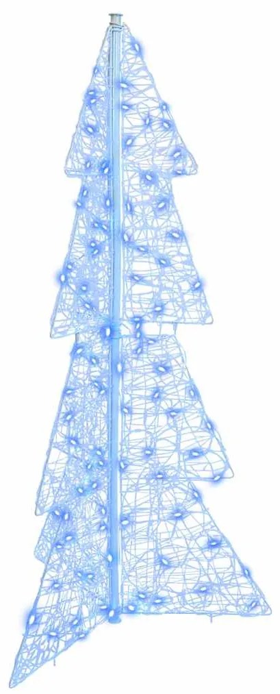 vidaXL Árvore de Natal com 100 LEDs Azul 120 cm Acrílo