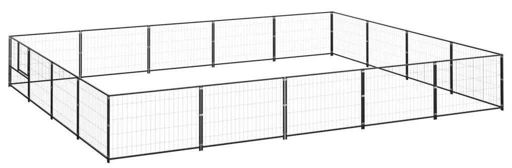 vidaXL Canil para cães 20 m² aço preto