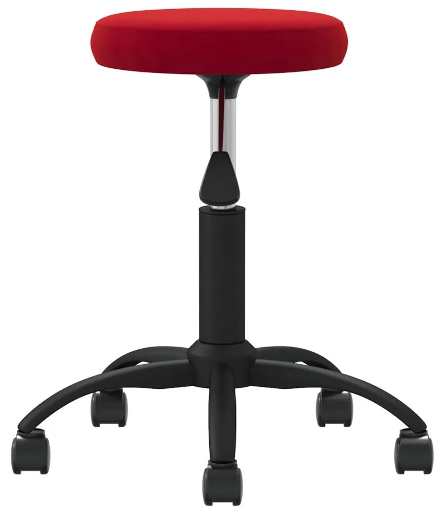 Cadeira de escritório giratória veludo vermelho tinto