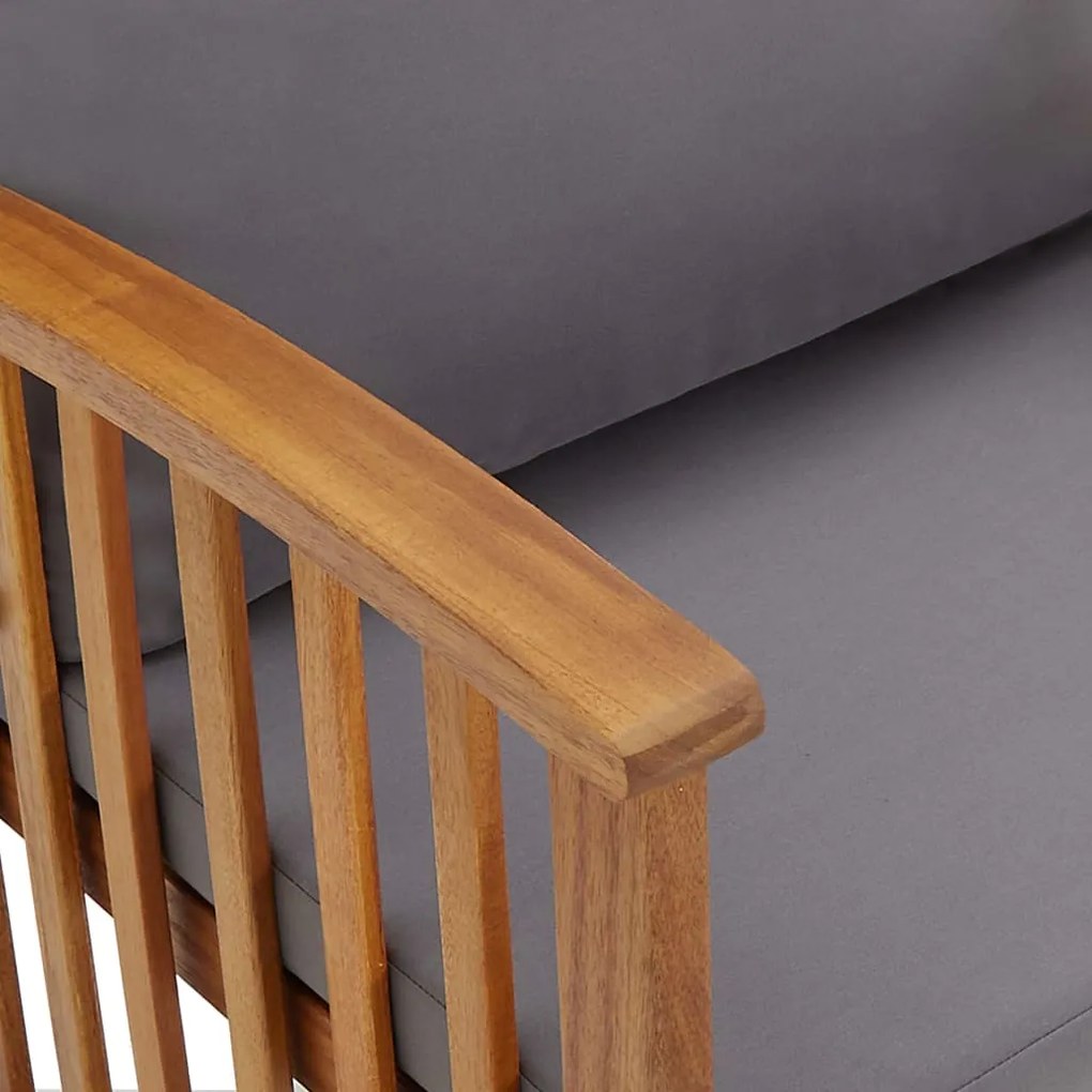 2 pcs conjunto lounge de jardim c/ almofadões acácia maciça