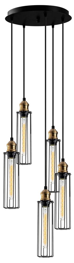 Chandelier Zumra – Preto – 33 cm de Diâmetro x 123 cm de Altura