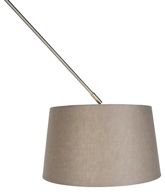 Candeeiro de suspensão em aço com cúpula em linho bege 35 cm - Blitz Country / Rústico